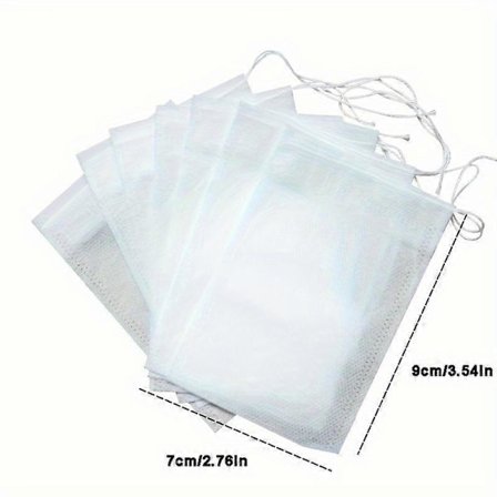 200 Krydderiposer til madlavning, med snøre, transparente non-woven teposer (til krydderte-infusioner, krydderifiltre) 7*9cm-2.76*3.54in
