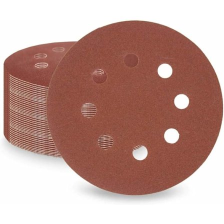 50 st Slippapper, 125mm 5 tum 8 hål Slippapper för Excenterslip och Alla Oscillationsverktyg (2000 x 50 st)