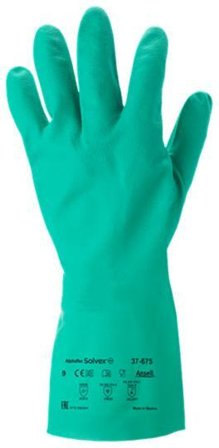 Ansell Solvex Plus 37-675 Handske Strl 7, Kemisk beskyttelse, Nitril, Tøj