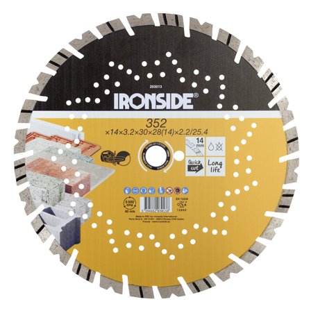 Ironside 203013 Diamantkappeskive Ø125 mm 352 mm, Maskintilbehør & forbruk
