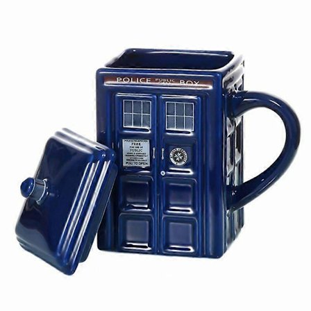 Doctor Who Tardis Muki Kahvi- ja Teekuppi Poliisilaatikko Keramiikkamuki Kansillä Syntymäpäivälahja (FMY)