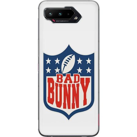 Kompatibel Mobilcover til Asus ROG Phone 5 Bad Bunny rød grafisk plakat med portræt og typografi i latinamerikansk popdesign