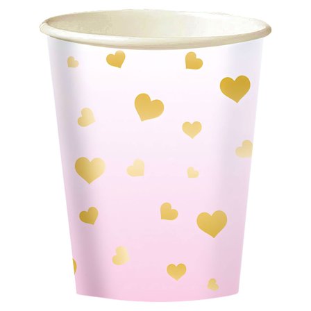 Pahvimukit 1st Birthday Ombre Vaaleanpinkki