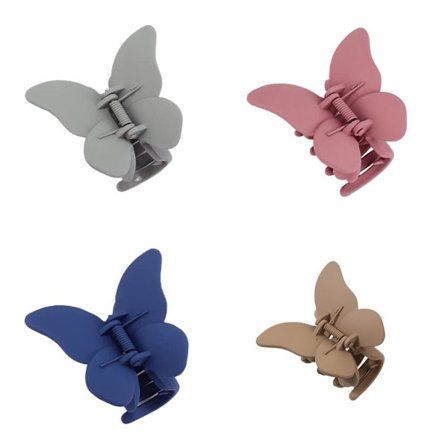4 stk Butterfly Hårklemmer Matte Hårkloklemmer G G