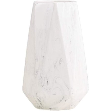 20cm Vit Marmor Vas Hög Design Keramisk Dekorativ Vas för Hem, Fest, Bröllopscenter