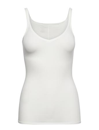 Spaghetti Top T-shirts & Tops Sleeveless Hvit Schiesser