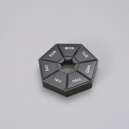 Medicinboks Pilleboks Medicin Dosett Pilleholder Pilleæske Sort