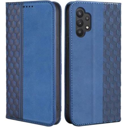 Etui til Samsung Galaxy A32 5G, Anti-ridsebeskyttelse Lædereffekt Marineblå Elegant luksus marinblå