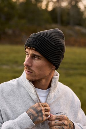 ICANIWILL - Ribbed Vintage Washed Beanie Black - sportkleding van ICIW