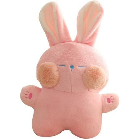 Bunny-pehmolelu, halauskoriste pehmeä söpö pupu tyyny nukke PP puuvilla lapsille matkustamiseen (15,7 tuumaa) rosa 15,7 tum