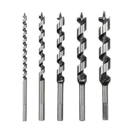 5 stk. træbor 23 cm længde skruepunkt sekskant - Bor dybt hul i træbearbejdningsfræser SAI