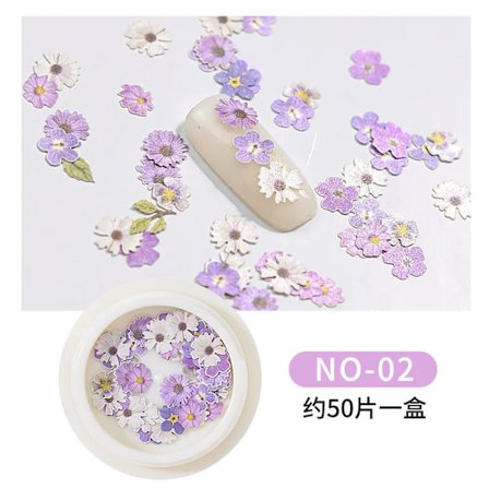 50 stk. 3D Tørret Blomst Dekorativt Mærke med Æske til Epoxy Resin Form Støbning Håndværk DIY Neglekunst Klistermærker til Gaver