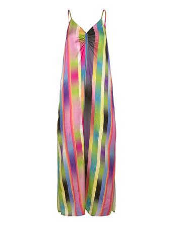 Coster Copenhagen Slip Dress In Faded Stripe Print Multi/patterned