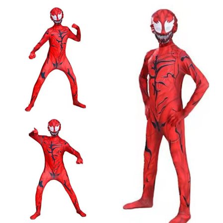 Barn Pojkar Red Venom Superhero Jumpsuit Halloween Cosplay -