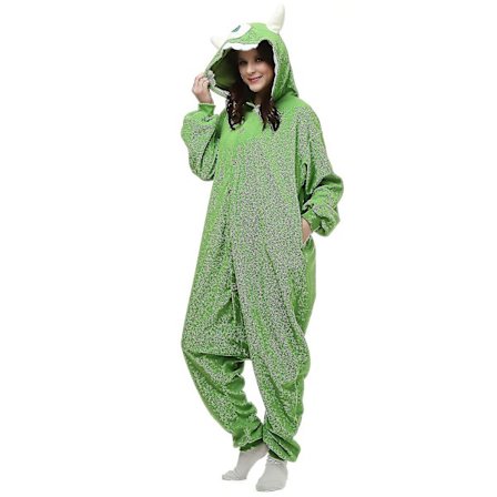 Wazowski tegneseriekostyme Halloween Jul Onesies Plysj Cosplay Pyjamas XL