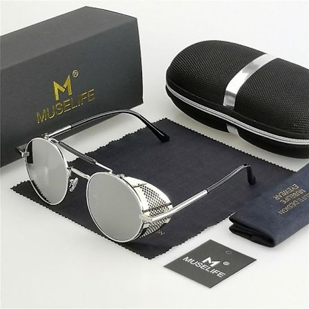 Retro Round Metal Sunglasses, Steampunk Men, Women, Glasses Uv Protection