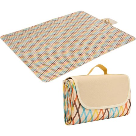 Piknikteppe Vanntett - Ekstra Stort 200×195cm Strandteppe med Bærehåndtak - Sandfritt Vaskbart og Sammenleggbart Strandmatte