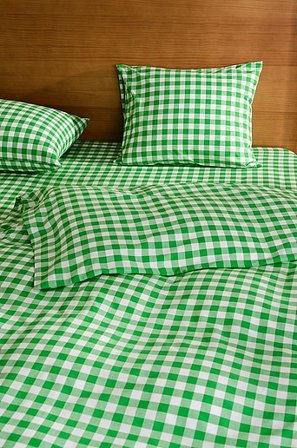 Jotex - Dynebetræk Økologisk Limegrøn/naturlig hvid - LAUREN - Køb Sengesæt hos Jotex