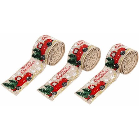 Joulujuhlatarvikkeet 3 kpl sarja, auton joulukuusi, koristeellinen, luova beige