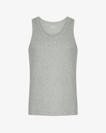 Organic Rib Tank Top - Heather Grey