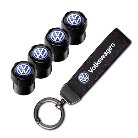 Bil Dekk Hjulventilhetter Deksel/Bil Nøkkelring Nøkkelkjede For VW Golf Tiguan Jetta Transporter Passat T5 Polo Touran GTI Caddy