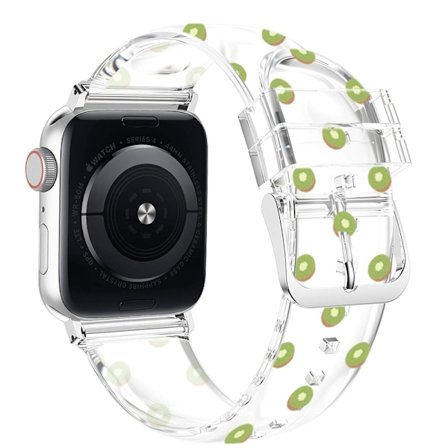 Urrem til Apple Watch iWatch 38/40/41mm fuldt transparent TPU med kiwifrugtprint