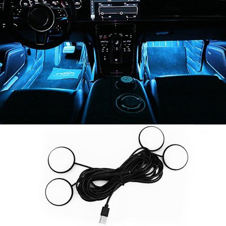 LED Atmosfärslampor För Bil Fot Ambient Dekorativ Lampa En Med Fyra Nattlampa Stjärnlampa Bil Ljus Interiör Tillbehör| |