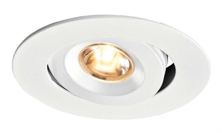 Maxel 2812 Downlight vit strukturlack, 1.2W, 3000K Fast, 30°, Belysning