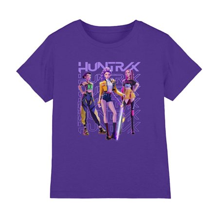 K-Pop Demon Hunters Børne T-Shirt Huntr/X Pose 5-6 År Lilla{AZC} Lilla