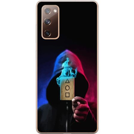 Kompatibelt Mobilskal till Samsung Samsung Galaxy S20 FE Squid Game Netflix affisch koreansk överlevnadsdrama serie mask huva kort retro fanart desig