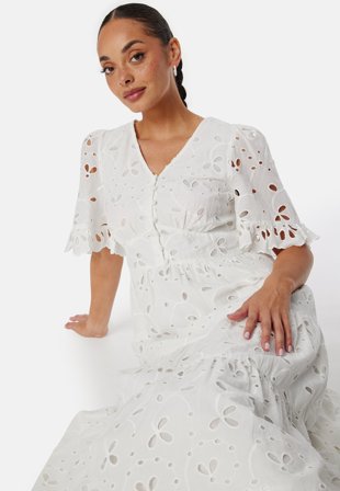 YAS - Yaskanikka 2/4 Midi Dress - Star White