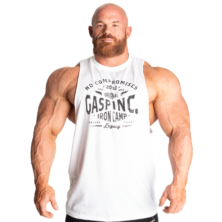 Træningstoppe GASP Original Cut Out Top Hvid - Bodyman.dk