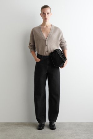 COS Women's Bay Barrel-Leg Jeans in Black