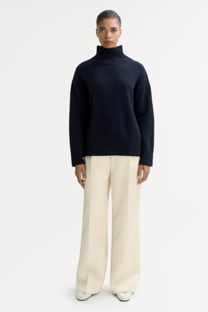 Soft Goat - Boyfriend Turtleneck - Kashmirtröja dam - S - Navy