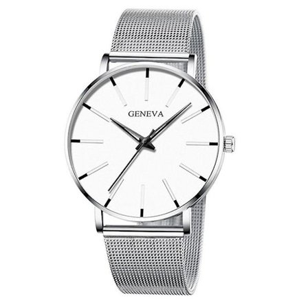 GENEVA Miesten Kvartsikello Muodikkaat Rannekellot Ruostumattomasta Teräksestä - Tyyli G (FMY)