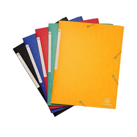 EXACOMPTA Gummibandsmapp 3-klaff 425g sorterade färger - Lyreco - Kontorsmaterial - Mappar och plastfickor - Gummibandsmappar 3-klaff - Kartong