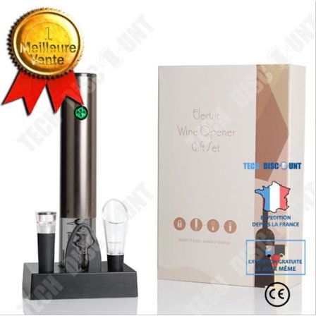 Elektrisk korkskruv - TD - Automatisk induktion - Presentförpackning 4 delar - USB-laddningsbar - Grå