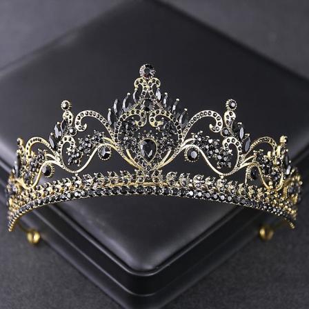 Brudekrone Hovedbeklædning Bryllup Fødselsdag Krone Hovedbeklædning Røde Rhinestones Retro Luksus Hår HG897
