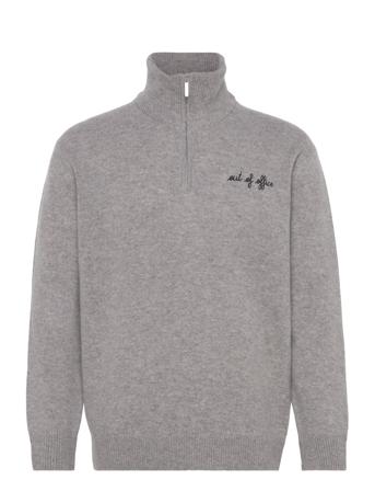 Delepine Out Of Office Designers Knitwear Half Zip Jumpers Grey Maison Labiche Paris