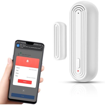 Dør- og vinduesalarm, Tuya WiFi Smart Trådløs Hjemmealarm, Kompatibel, Egnet til døre, vinduer og skabe, Hjem,