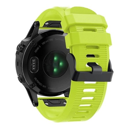 Garmin Fenix 5X Plus klockarmband i silikon - Gulgrön