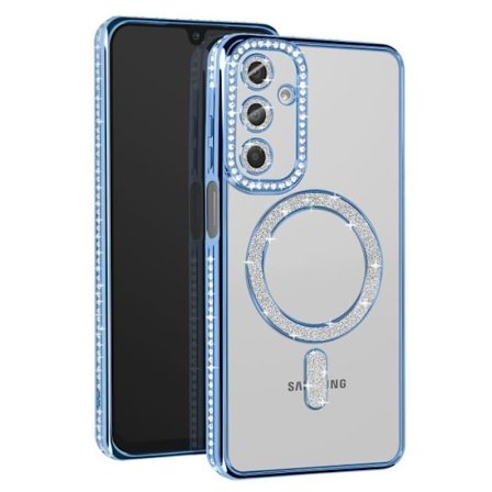 Coque Diamant för Samsung Galaxy A16 MagSafe Contour Strass Ljusblå