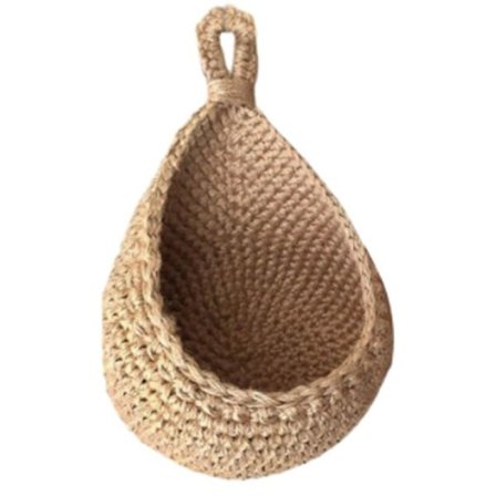 Vægmonterede frugt- og grøntsagskurve boheme indretning håndvævet holder hængende opbevaringskurv til køkkenstil, C