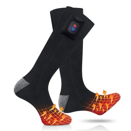 Oppvarmede sokker, elektriske sokker fotvarmere oppladbart batteri oppvarming termiske vinterføtter støvelvarmer med strømdisplay for sport utendørs