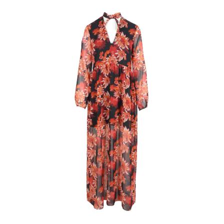 Patrizia Pepe Women; Black Red Dress , Rood , Dames , Maat: XS Maxi jurken