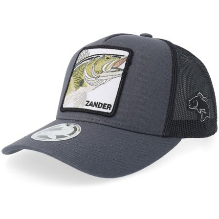Skillfish - Grå trucker Keps - Kids Zander Dark Charcoal/Black A-frame Trucker @ Hatstore