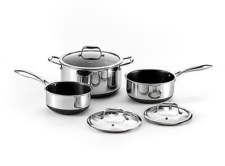 HEXCLAD Grytesett hybrid med 3 gryter og 3 lokk