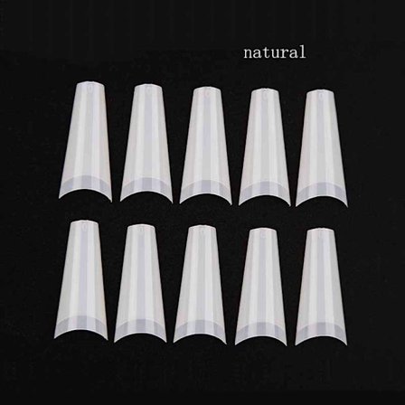 100st / påse falska nagelspetsar kista falska naglar NATURLIG