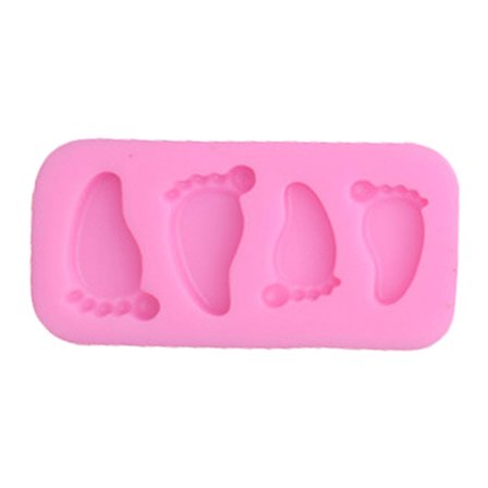 Ballongkakor Formar Säkerhet Silikon Choklad Cupcakes Dekor Baby Footprint Cookie Mould Bakverktyg för fest