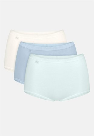 Sloggi - Maxitrusse Basic+ Maxi 3-pack i lyseblå/blandede farver til damer i størrelse 38 - Cellbes